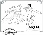 Coloriage Roi Triton et Ariel un amour eternel dessin